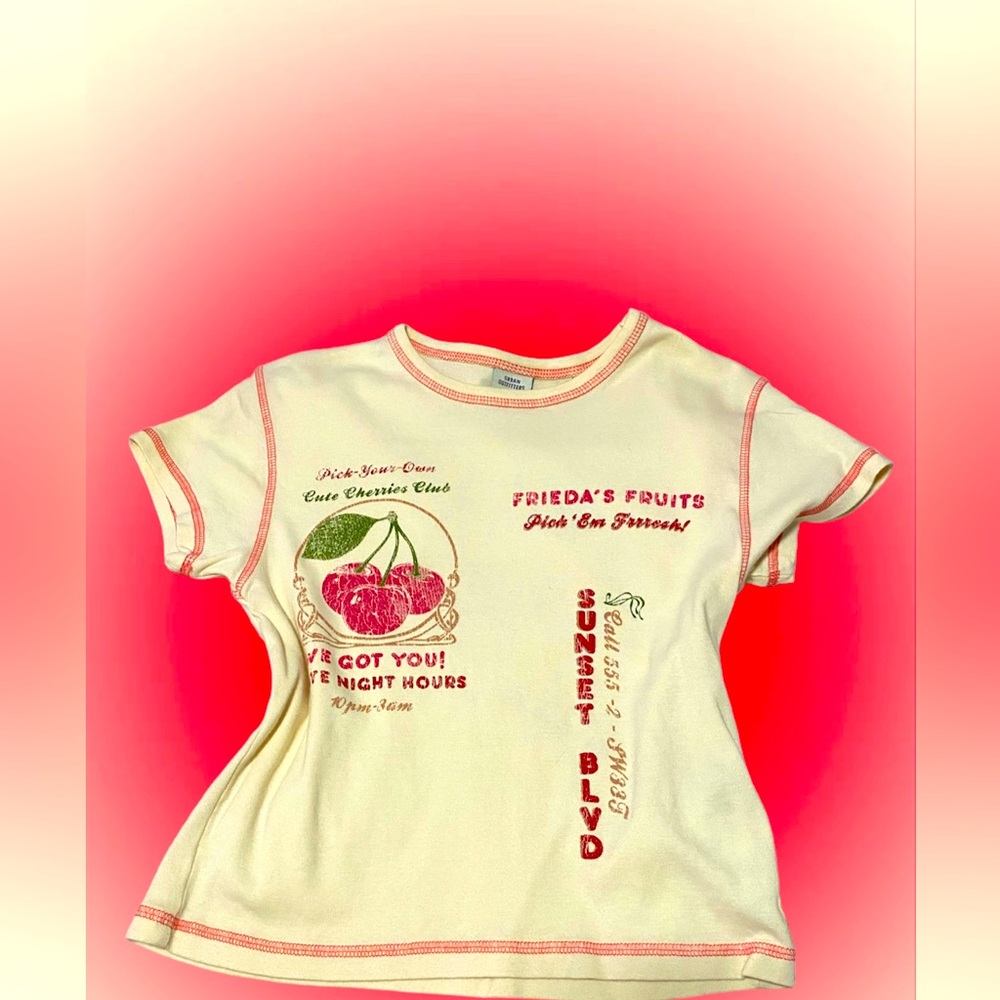 Cherry crop top tee